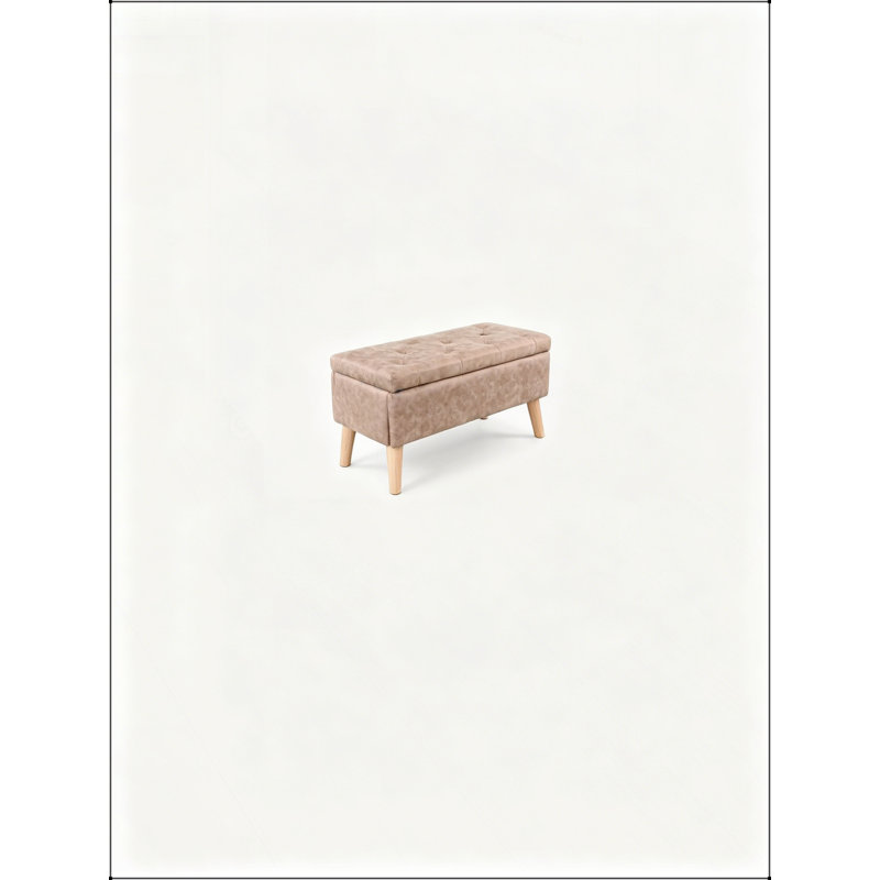 Banc coffre carré de 81 cm de large avec plateau intégré et repose-pieds rembourré, idéal pour le salon ou la chambre., Noir