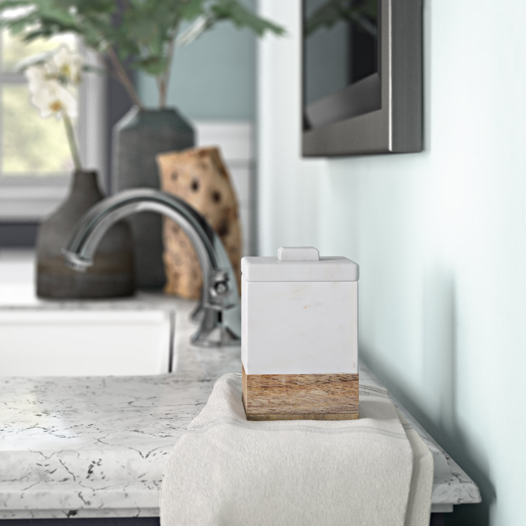 Lefkoniko Marble Bathroom Storage Container Gracie Oaks