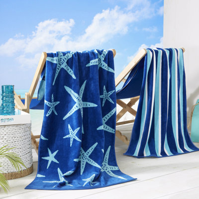 Serviettes de plage 100% jacquard 100% coton