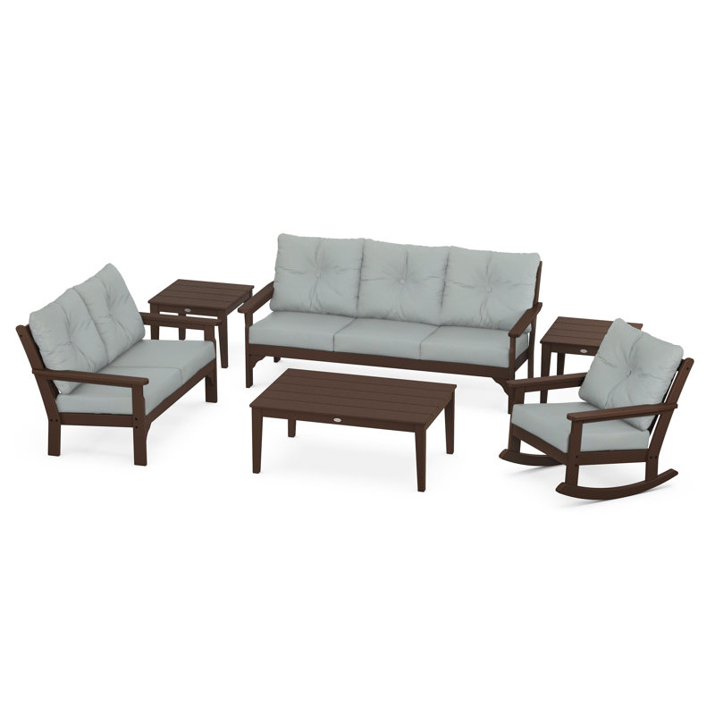 Vineyard 6-Piece Deep Seating Set, Spa, Mahogany