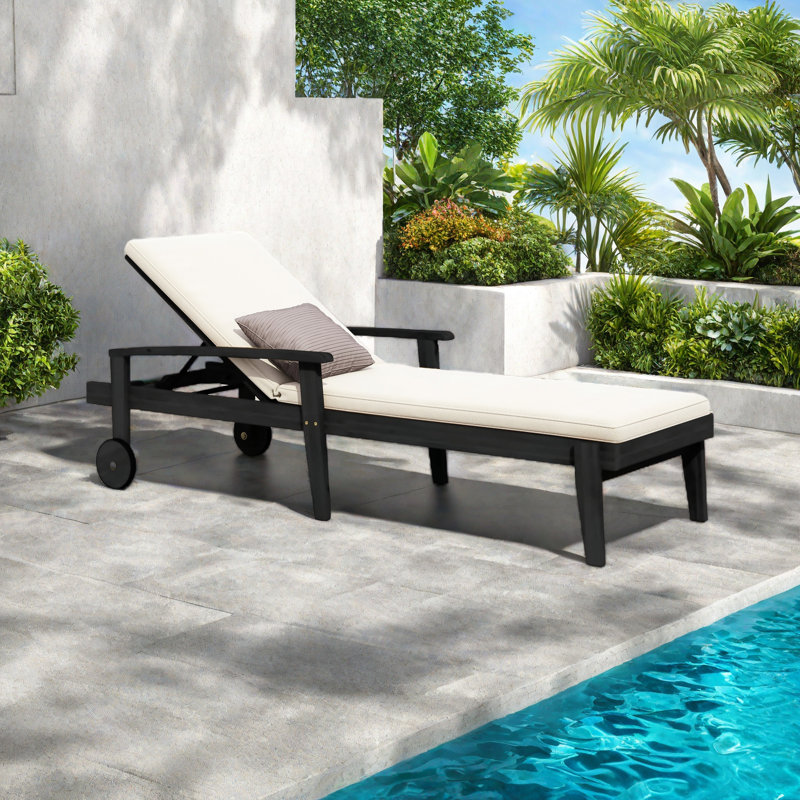 CHAISE LUNGE, Blanc, Noir