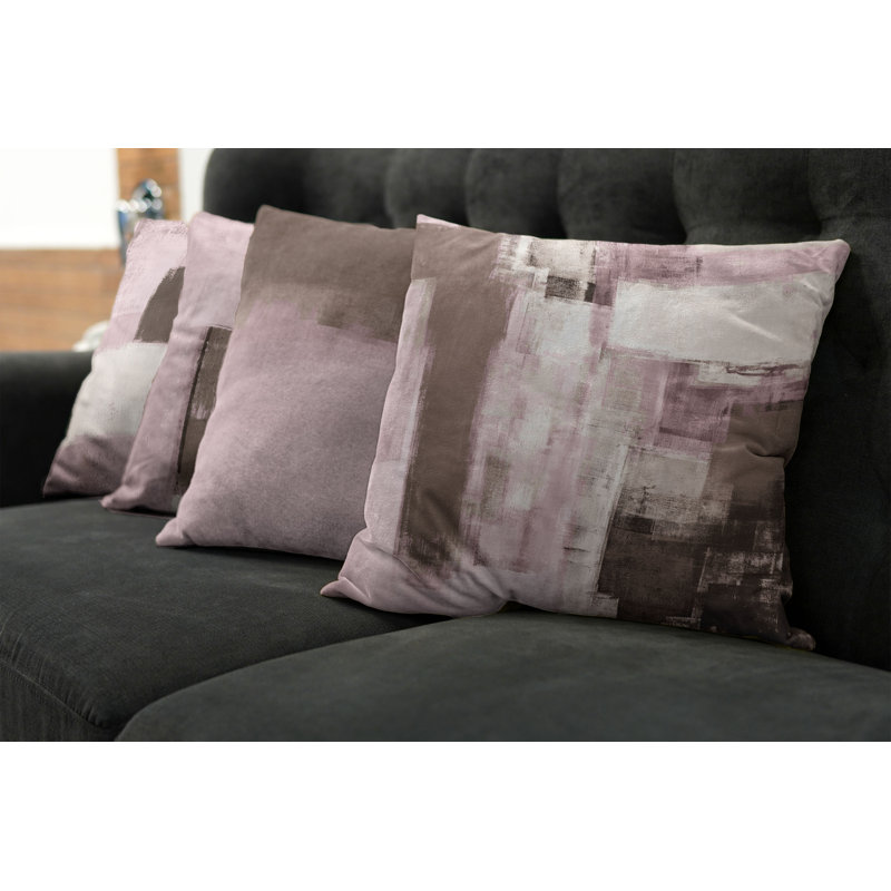 Reversible Pillow Cover, 24" H x 24" W, Pale Rose Taupe / Eggshell