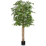Primrue Artificial Banana Tree 6 Feet Tall Tropical Home Decoration, 71 Inches