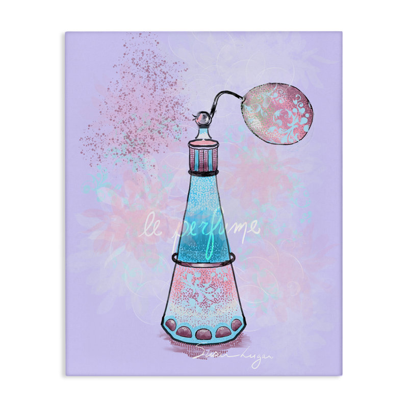 Le Perfume on Purple Canvas, design by Susan Lugar, 20" H x 16" W