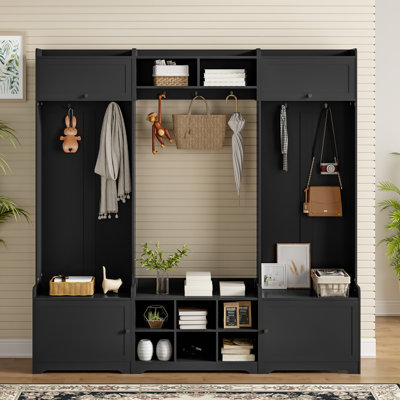 Hall Tree 79.13" Wide With Bench And Storage