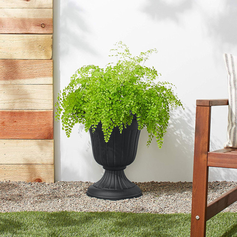 Anouk Urn Planter, Black, 12" H x 10" W x 12" D