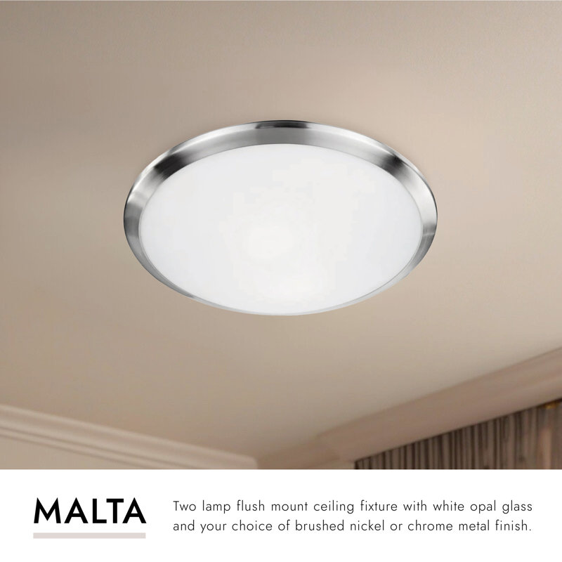 Malta 2 - Light Flush Mount, Brushed Nickel