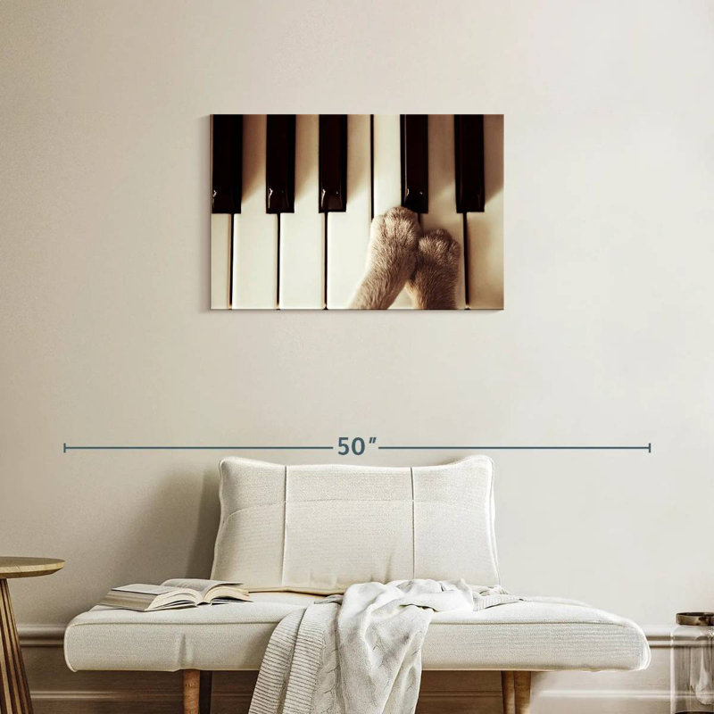Abarca Paws On Piano, 20" H x 30" W