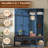 Farmhouse Hall Tree With 4 Hidden Hanging Hooks, Versatile Seating Bench With 8 Doors, Entryway Shoe Cabinet With Open Compartment For Living Room-1502422970