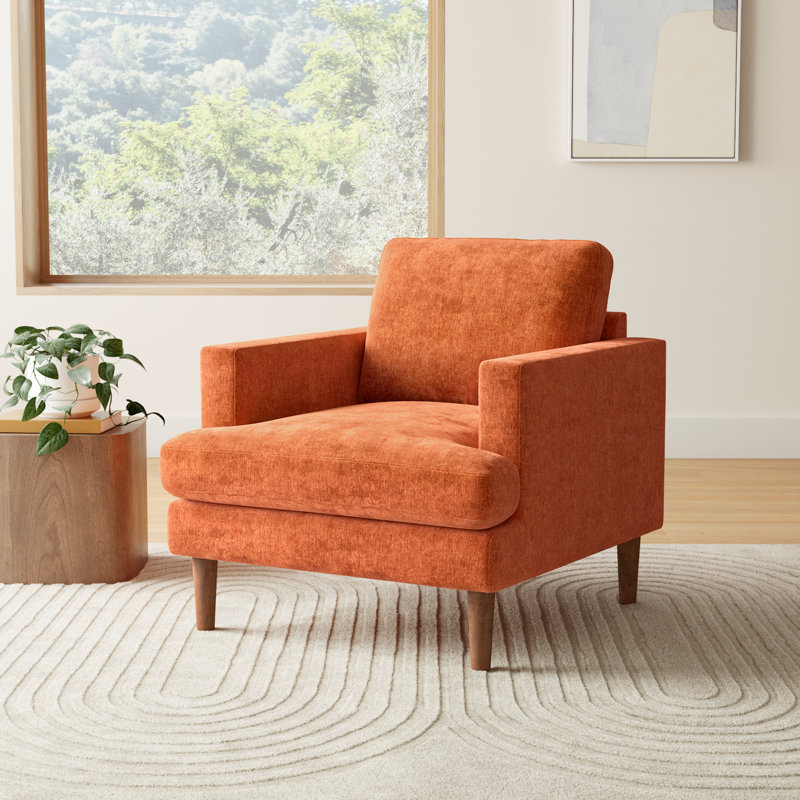 Laguna Upholstered Armchair, Rust Performance Chenille