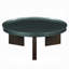 Table basse Lexy, plateau rond 35 po, vert noirâtre ultrabrillant à profil bas