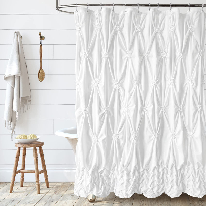 Jermesha Shower Curtain with Hooks Included, White