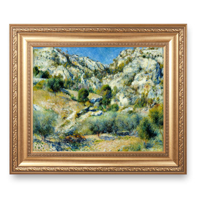 Rocky Crags at L'Estaque by Pierre-Auguste Renoir Painting Reproductions World Classic Reproductions For HomeDecor,Gold Frame