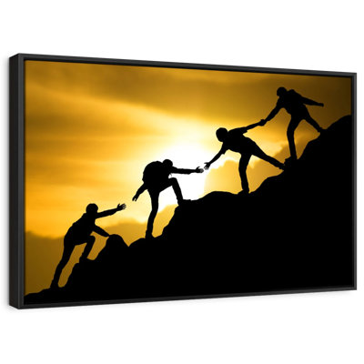 Climbing Teamwork Canvas Print
