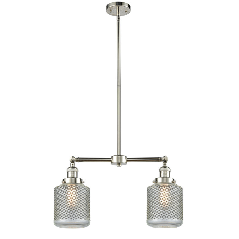 Iyana 2 - Light Kitchen Island Pendant, Polished Nickel, 6 Watt Vinage LED Bulb