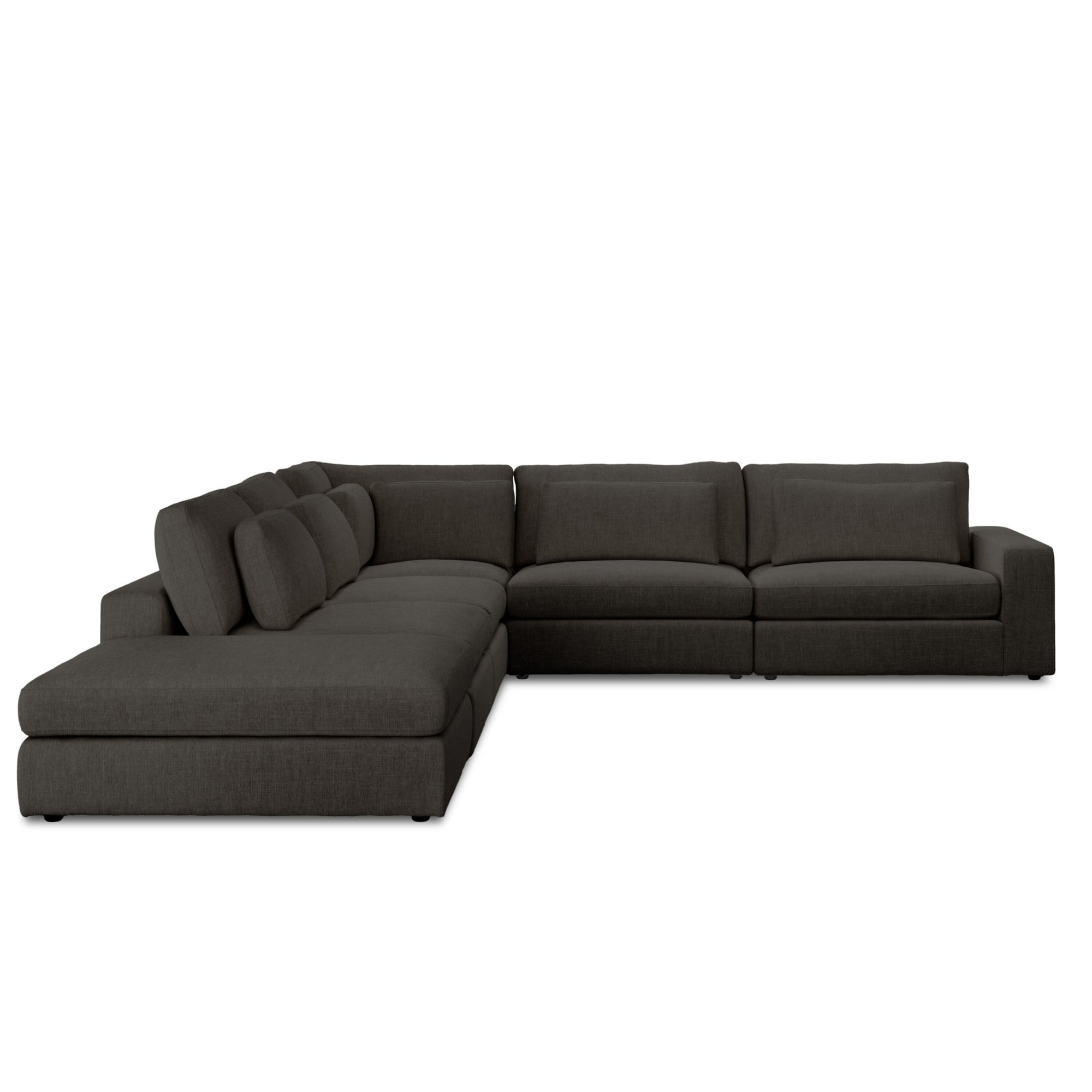 Palla Modular Upholstered L-Sectional, Landale Charcoal Polyester, Left Hand Facing