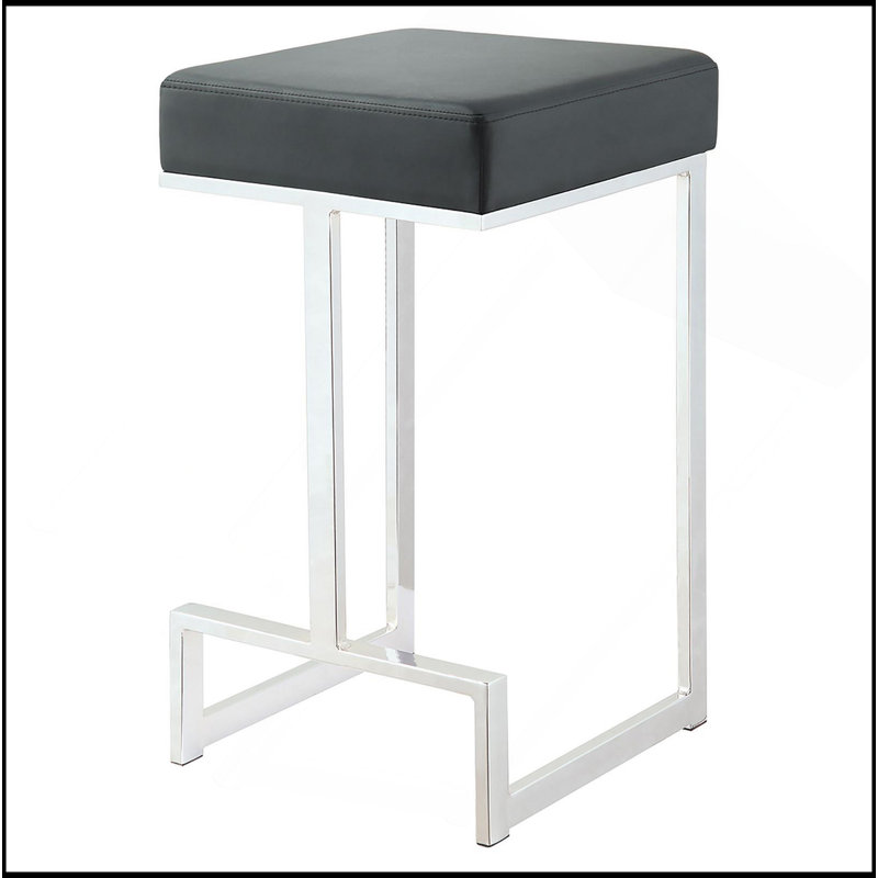 Tabouret rembourré à hauteur de comptoir, Noir