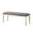 48-Inch Antique White Bench For Kitchen Dining - Upholstered Gray Textured Seat, 300Lbs Weight Capacity, Wood Area 48" Fabric, 19.5" Seat Height, Frame