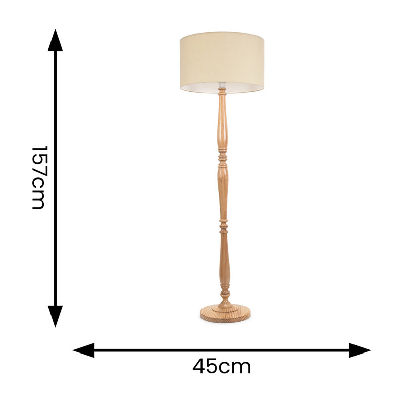 Arialdo 157cm Traditional Floor Lamp, Natural, Light Wood