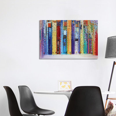 «Colorful Umbrellas» par Ekaterina Ermilkina, reproduction d'art sur toile tendue