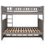 Lit superposé double au dessus d'un lit double avec lit gigogne simple, lit superposé en bois de pin avec garde-corps-760266602