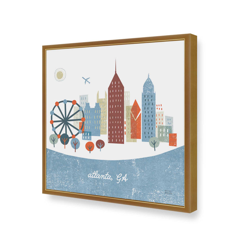 «Colorful Atlanta» par Michael Mullan, reproduction d'art, H 12 po x l 12 po, Doré