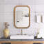 Miroir mural de salle de bain en bois avec armoire