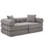 Canapé-lit modulaire pour appartement, conception convertible avec accoudoirs amovibles et matelas pliant, aucun assemblage requis, velours côtelé gris foncé-2056349519