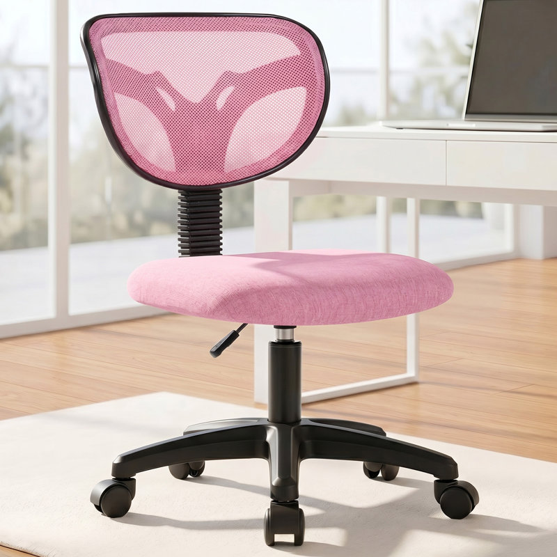Chaise de bureau compacte en maille sans accoudoirs Ethan, Pink