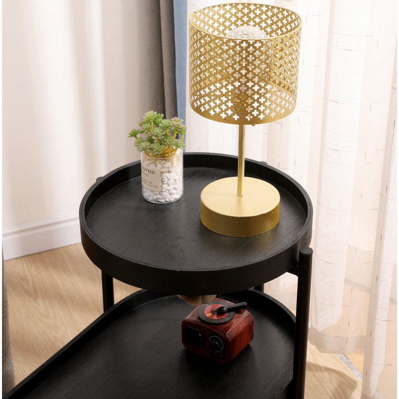 Table d'appoint à 2 niveaux avec canapé de rangement et table de bout en métal pour le salon