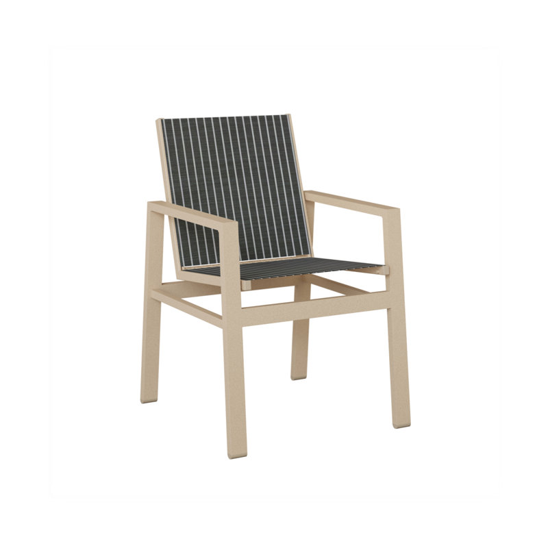 Chaise de salle à manger en aluminium Ohlson Luna, Whisper rayé bleu marine, Aluminium Luna multicolore