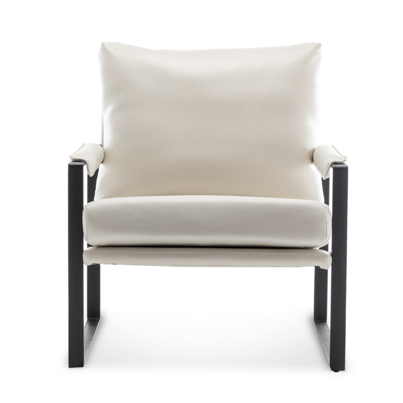 Accent Chair, Cream Vinyl