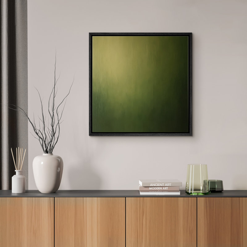 Reproduction de paysage abstrait encadrée d'art mural sur toile pour un décor moderne, Noir, H 16 po x l 16 po