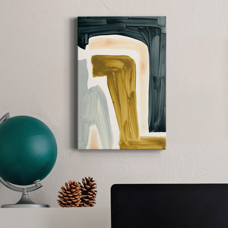Brushy Shapes III - Impression sur toile tendue 1 pièce, H 27 po x l 18 po x P 1 po