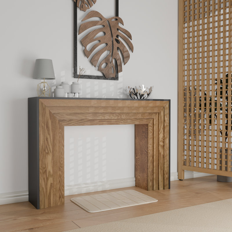 Console moderne en bois de 47 po, table de vestibule, table rustique et design contemporain