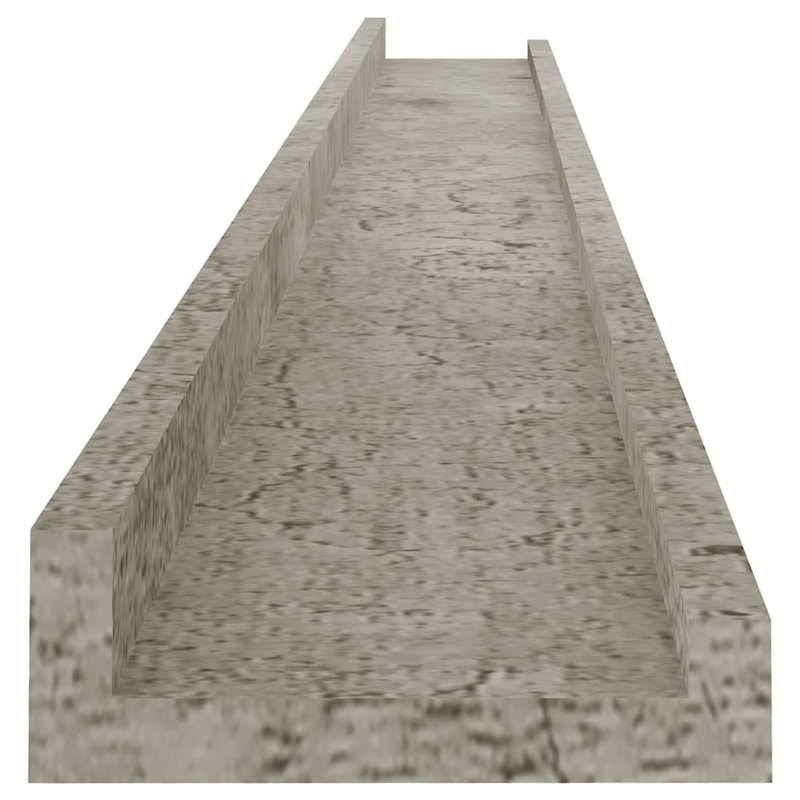 Floating Shelf, 1.2" H x 39.4" W x 3.5" D, Concrete Gray