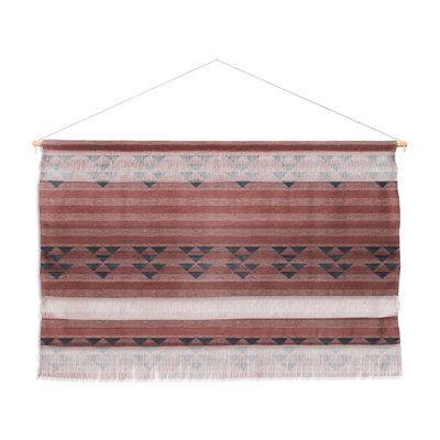 Suspension murale à rayures holli zollinger marsala en polyester avec accessoires suspendus inclus