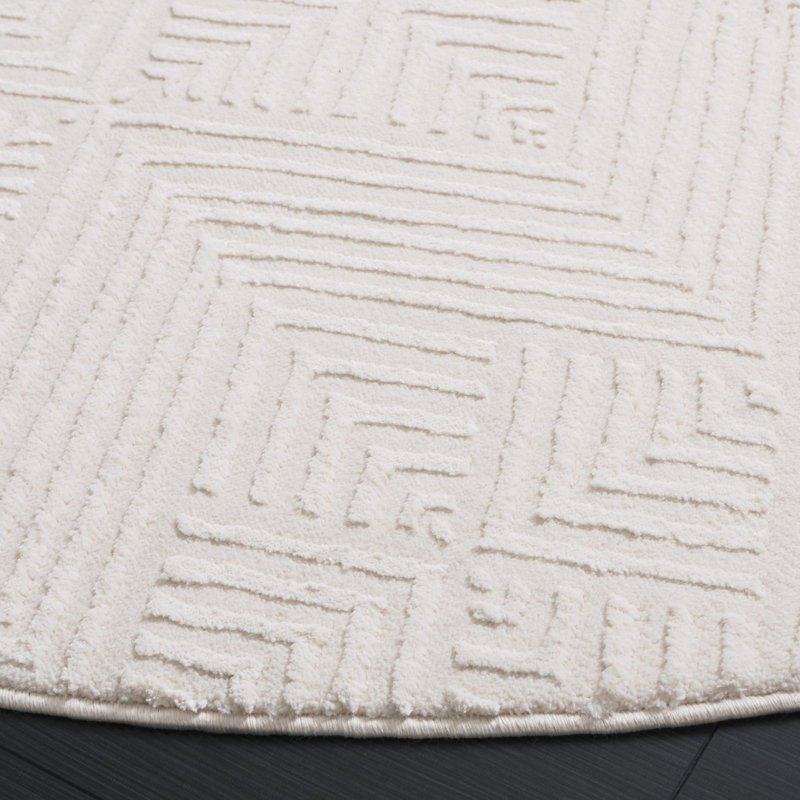Lashad Performance Geometric Rug, Round 6'7"