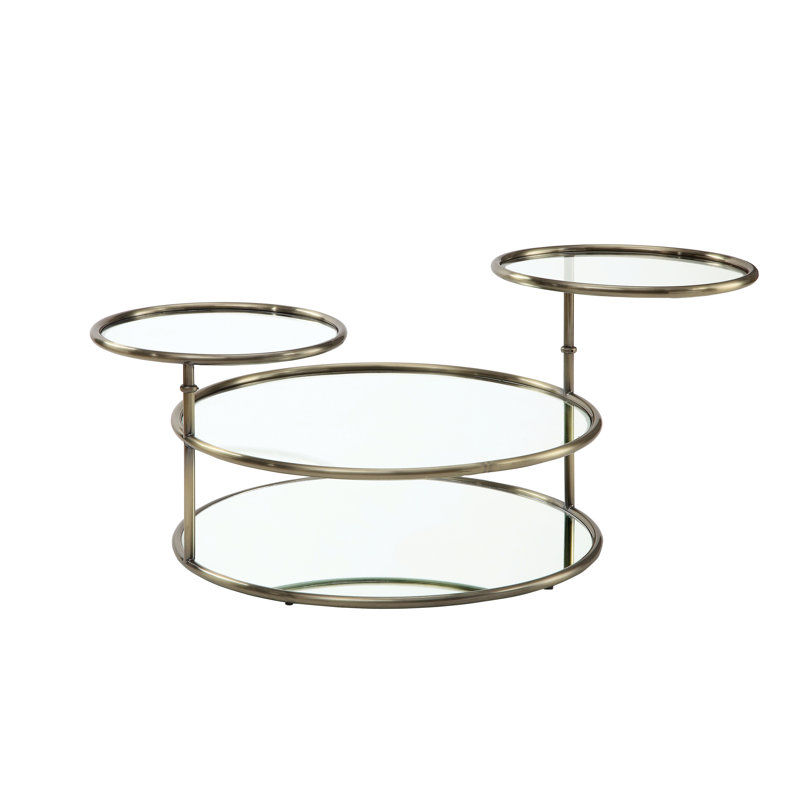Table basse pivotante contemporaine en verre