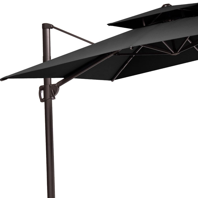 Parasol carré Haru, Noir, H 14,57 po x l 108 po x P 132 po