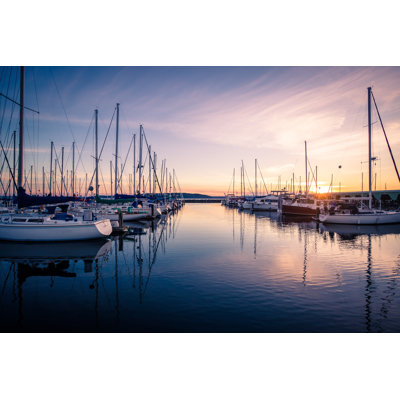 Sailboats Docked In Marina by Jennifer J Taylor - Wrapped Canvas Print