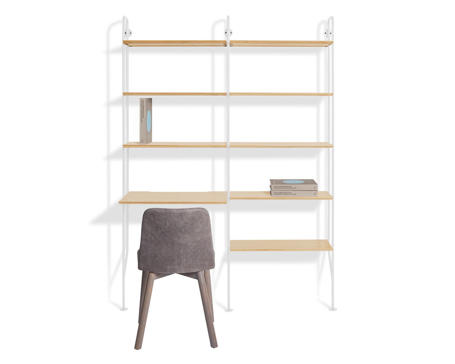 Hitch Leaning / Ladder Desk, White, White Oak