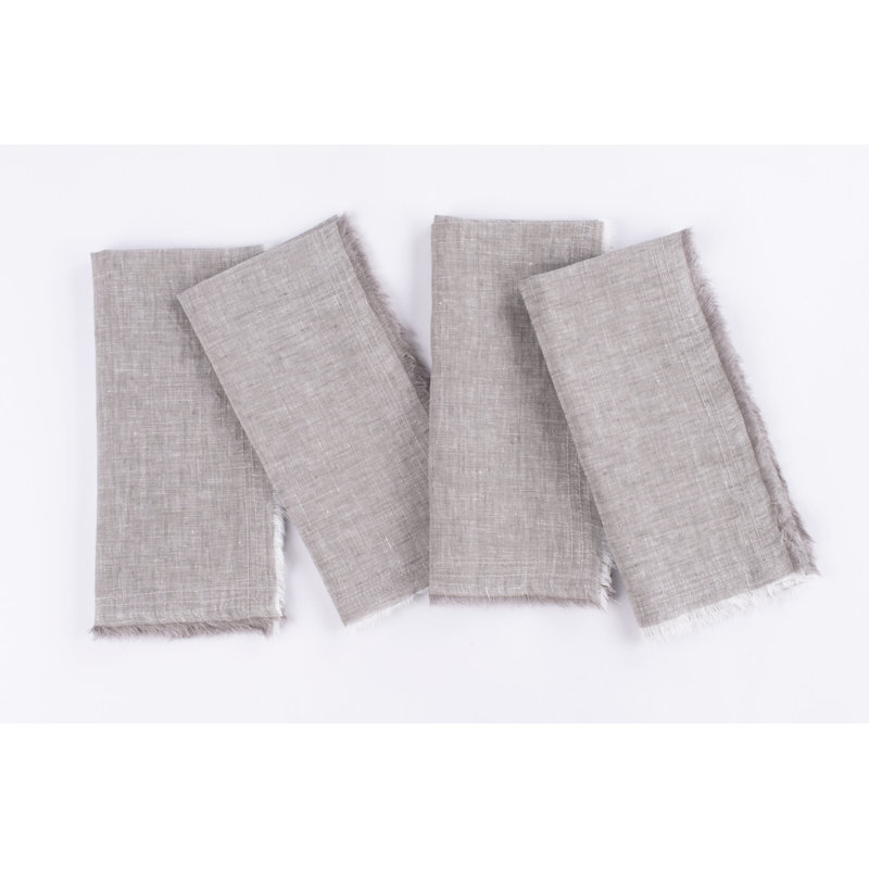 ENSEMBLE DE serviettes de table en lin RAPHAEL (ensemble de 4), Gris