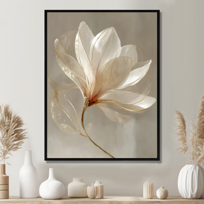 Delicate Golden Magnolia - Magnolias Canvas Prints, Orange Floral Wall Art