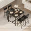 Ensemble de table de salle à manger pour 4, repose-pieds et dossier, ensemble de table de cuisine 5 pièces avec protecteur de coin-129853604-129853607-129853609-129853612