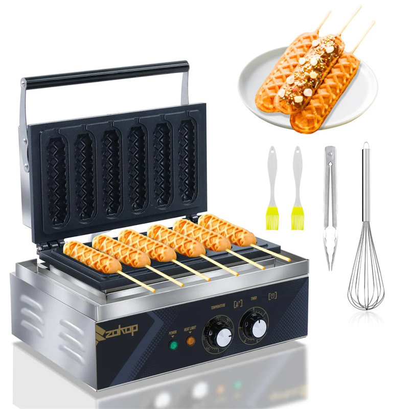 Gaufrier électrique anti-adhésif 6 grilles 1550W 110V