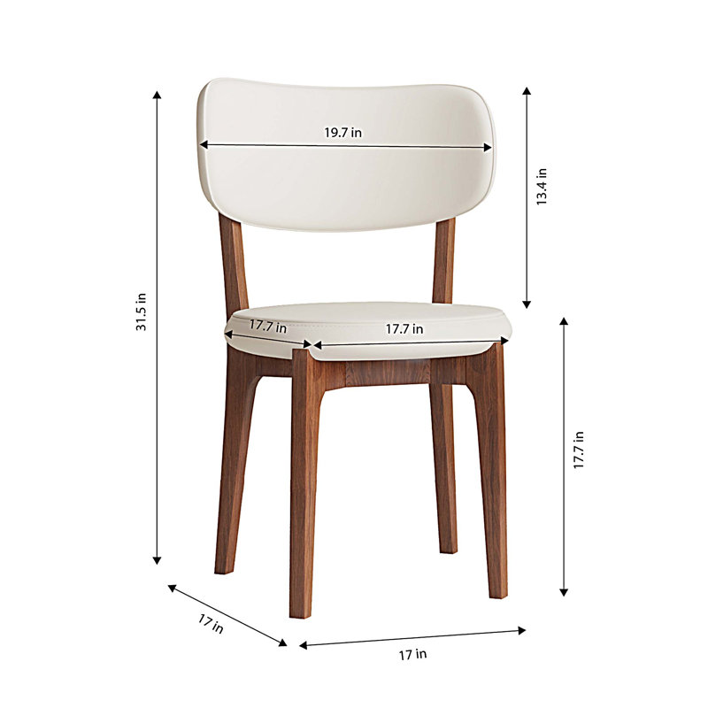 Ensemble de 2 chaises de salle à manger en polyuréthane, chaises d'appoint avec pieds en bois massif