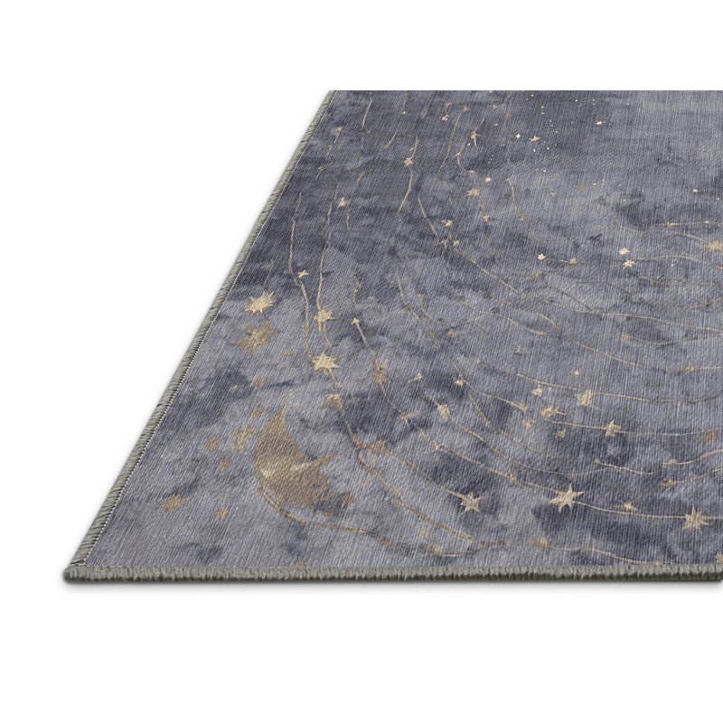 Machine Washable Gray Area Rug, Rectangle 2' x 3'