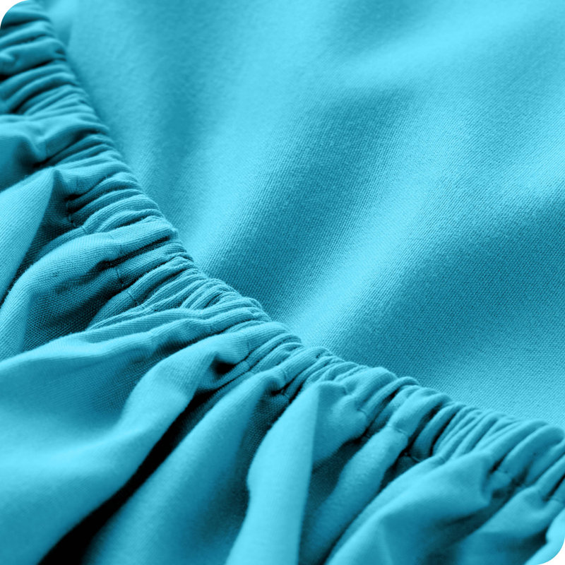 Drap-housse à poches profondes en microfibre ultra-douce, Turquoise, Drap-housse pour lit simple TG