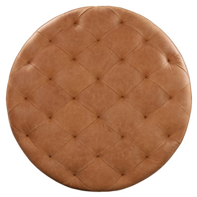Ascot Full-Grain Genuine Italian Leather Ottoman